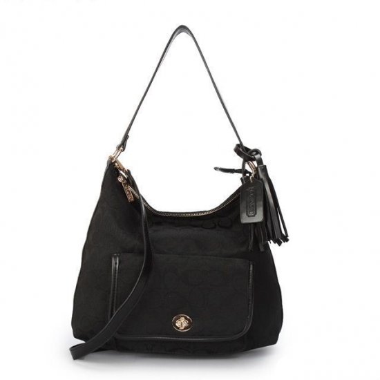 Coach Kristin In Signature Medium Black Shoulder Bags APL | Women